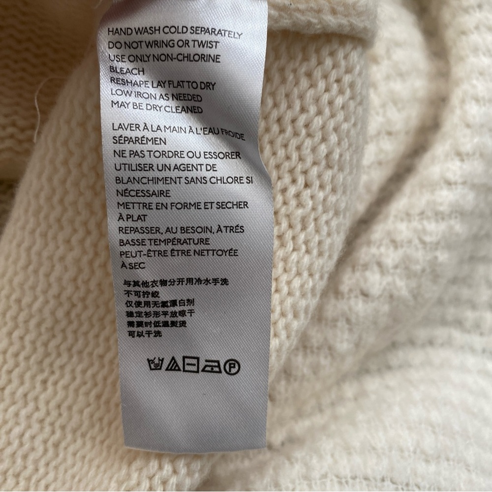 Anthropologie Elizabeth Pointelle Lambswool Sweater Sz M - Picture 7 of 8